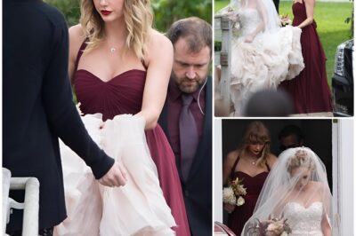 Taylor Swift makes fans crazy when spotted in maroon gown as she acts as bridesmaid