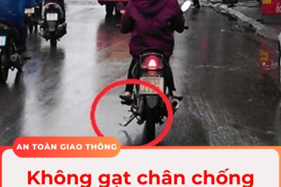 Phạt ​rất ​nặng ​nếu ​không ​gạt ​chân ​chống ​khi ​lái ​xe ​máy ​